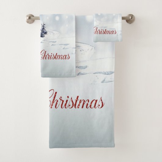 Prettig kerstfeest,Kerstboom, Sneeuw Bad Handdoek (Insitu)