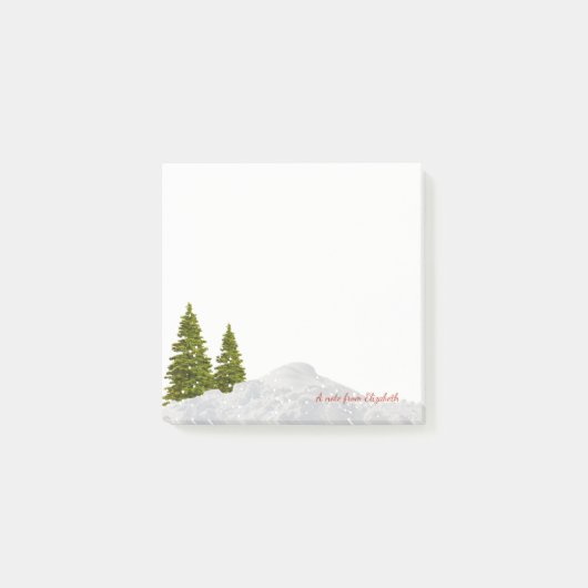 Prettig Kerstfeest, Kerstboom Sneeuw -Persoonlijk Post-it® Notes (Voorkant)