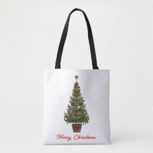 Prettig kerstfeest. Kerstboom Tote Bag