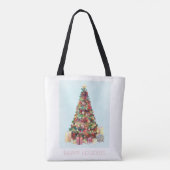 Prettig kerstfeest. Kerstboom Tote Bag (Achterkant)