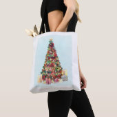 Prettig kerstfeest. Kerstboom Tote Bag (Dichtbij)