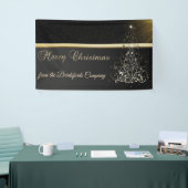 Prettig kerstfeest ,Kerstboom,Zwart,Bedrijf Spandoek (Beurs)