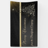 Prettig kerstfeest ,Kerstboom,Zwart,Bedrijf Spandoek (Verticaal)