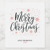 Prettig Kerstfeest | Kerstcadeau op maat gemaakte  Wijn Etiket (Enkel label)