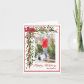 Prettig Kerstfeest Kerstdag Mistletoe Rode Strik F Feestdagen Kaart (Voorkant)