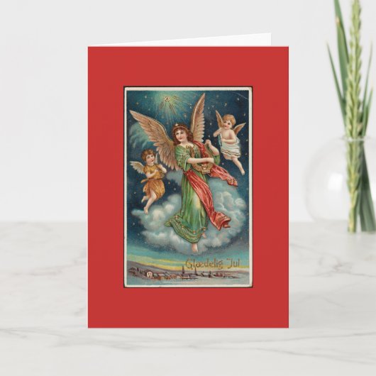 PRETTIG KERSTFEEST KERSTENGEL WITTE KAAART KAART (Voorkant)