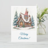 Prettig kerstfeest! Kerstgroeten. Feestdagenkaart (Staand voorkant)