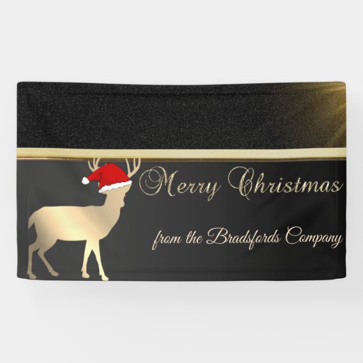 Prettig Kerstfeest ,Kersthertogin Santa Hoed,Bedri Spandoek (Horizontaal)