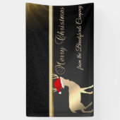 Prettig Kerstfeest ,Kersthertogin Santa Hoed,Bedri Spandoek (Verticaal)