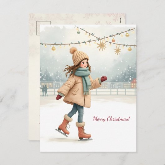 Prettig kerstfeest! Kerstkaart.  Feestdagenkaart (Voorkant / Achterkant)