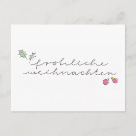 Prettig kerstfeest: kerstkaart handgeschreven feestdagenkaart