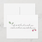 Prettig kerstfeest: kerstkaart handgeschreven feestdagenkaart (Voorkant / Achterkant)