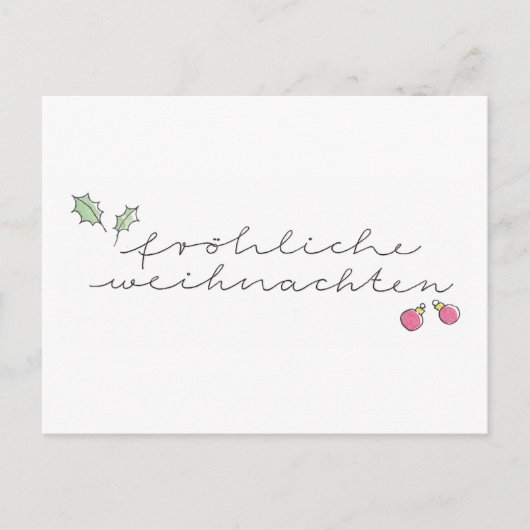 Prettig kerstfeest: kerstkaart handgeschreven feestdagenkaart (Voorkant)