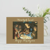 Prettig kerstfeest Kerstkaart in het Pools Aankondiging (Staand voorkant)