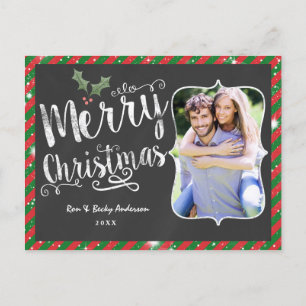 PRETTIG KERSTFEEST Kerstkaart Krijt Vakantie Fotok Feestdagenkaart