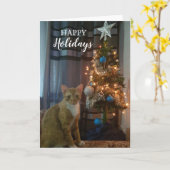 Prettig kerstfeest Kerstkaart van Cheeto Dacutecat Kaart (Gele Bloem)