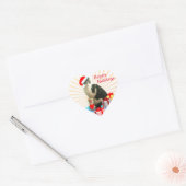 Prettig Kerstfeest Kerstkat & Engel Hart Sticker (Envelop)