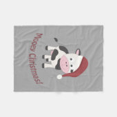 Prettig Kerstfeest! Kerstkoe Fleece Deken (Voorkant (Horizontaal))