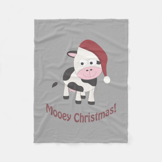Prettig Kerstfeest! Kerstkoe Fleece Deken (Voorkant)