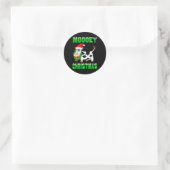 Prettig Kerstfeest - Kerstkoe  Ronde Sticker (Tas)