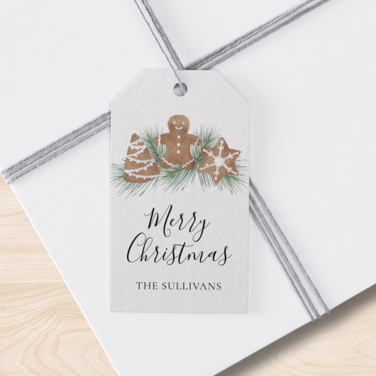 Prettig kerstfeest Kerstkoekjes Cadeaulabel