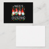 Prettig kerstfeest Kerstlichten bijpassende Gnome Notitiekaartje (Voorkant / Achterkant)