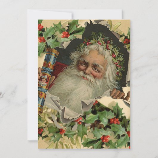 Prettig kerstfeest Kerstman Antiek klassiek Kaart (Achterkant)