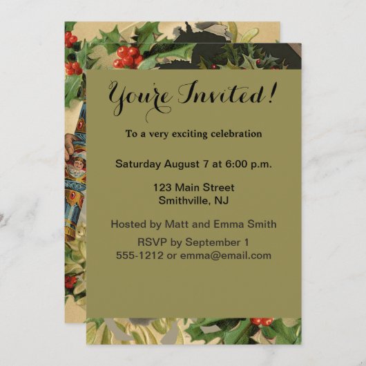 Prettig kerstfeest Kerstman Antiek klassiek Kaart (Voorkant / Achterkant)