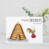 Prettig Kerstfeest Kerstman Bij Kerstmis Feestdagenkaart (Staand voorkant)