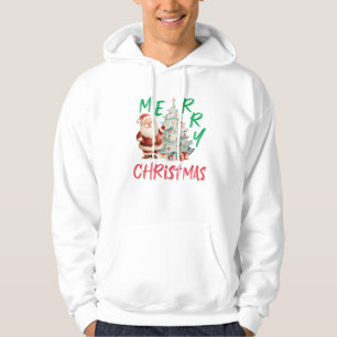 Prettig kerstfeest Kerstman Boom Ontwerp Hoodie