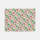 Prettig kerstfeest Kerstman brengt cadeaus Fleece Deken (Voorkant (Horizontaal))