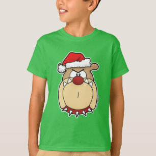 Prettig kerstfeest Kerstman Bulldog Screwball Grap T-shirt
