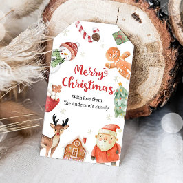 Prettig kerstfeest Kerstman Cadeau Familie Leraar Cadeaulabel