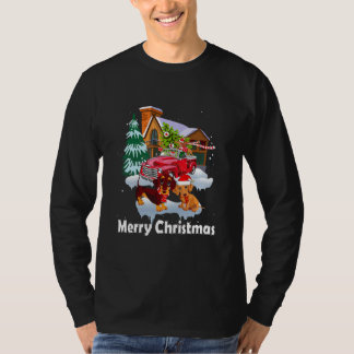 Prettig kerstfeest Kerstman Dachshund Hond Kerstmi T-shirt