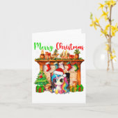 Prettig kerstfeest Kerstman Eenhoorn Kerstsymbolen Kaart (Gele Bloem)