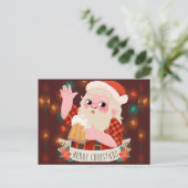 Prettig kerstfeest Kerstman  Feestdagenkaart (Staand voorkant)