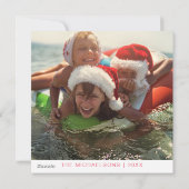 Prettig kerstfeest Kerstman Flamingo Vakantie Foto Feestdagenkaart (Achterkant)