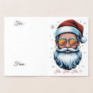Prettig kerstfeest kerstman folie kaart
