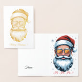 Prettig kerstfeest kerstman folie kaart (Display)