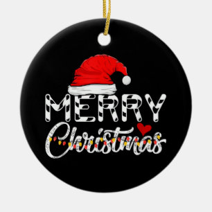 Prettig kerstfeest Kerstman Grappige Familie Keramisch Ornament