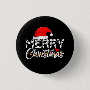 Prettig kerstfeest Kerstman Grappige Familie Ronde Button 3,2 Cm
