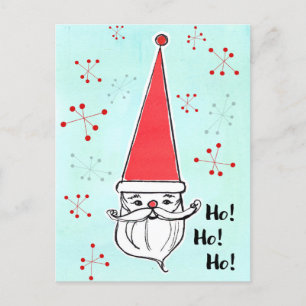 Prettig kerstfeest Kerstman Ho Ho Ho Sneeuwvlokken Feestdagenkaart