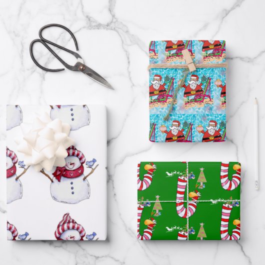 Prettig kerstfeest Kerstman Inpakpapier Vellen (Voorkant)