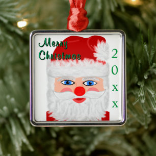 Prettig kerstfeest Kerstman Jaar Metalen Ornament
