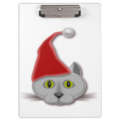 "PRETTIG KERSTFEEST" KERSTMAN KAT KLEMBORD (Voorkant)