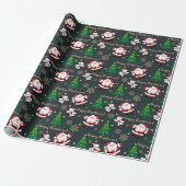 Prettig kerstfeest, Kerstman, Kerstboom, Beer Cadeaupapier (Uitgerold)