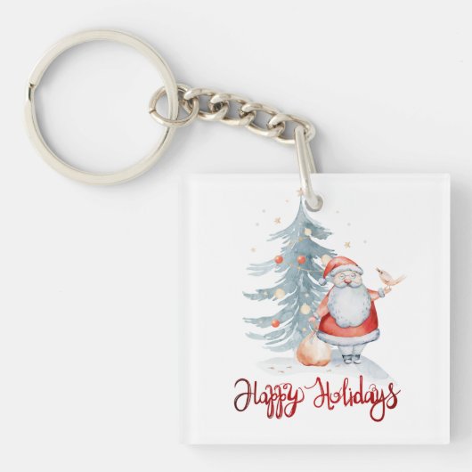 Prettig kerstfeest, Kerstman Kerstboom Sleutelhanger (voorkant)