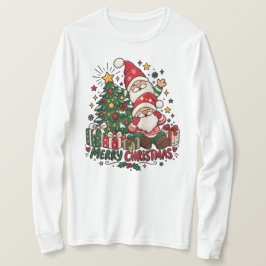Prettig kerstfeest Kerstman & Kerstboom Vakantie D T-shirt