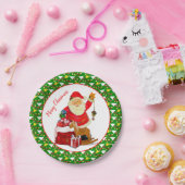 Prettig kerstfeest Kerstman Kerstfeest Borrel Papieren Bordje (Feest)