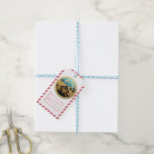 Prettig kerstfeest, Kerstman Kerststal scène Cadeaulabel (Met Touw)
